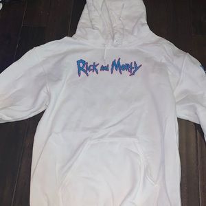 White Rick and morty hoodie
